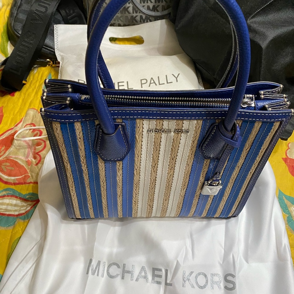 Michael Kors New with tags Leather and Straw Tote - Picture 2 of 8